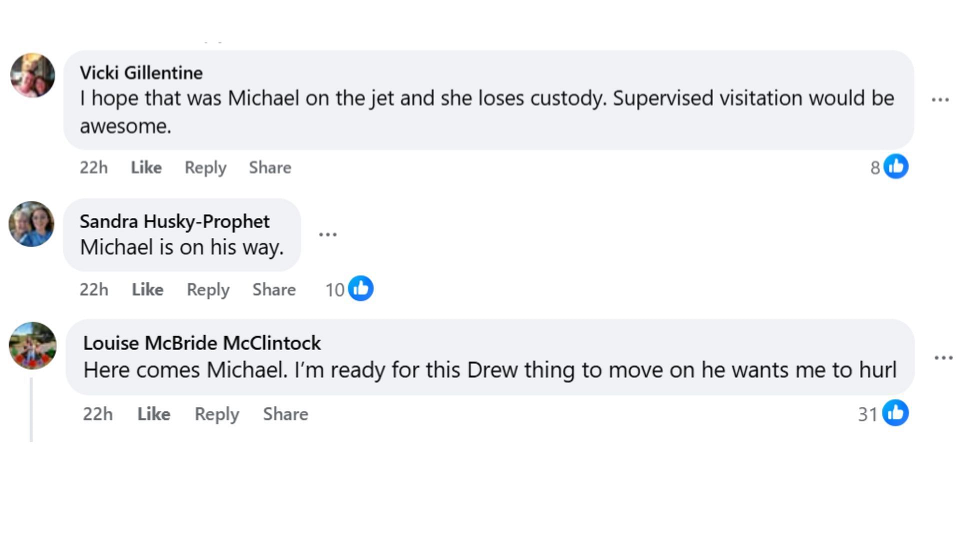 Comments by fans on the post (Image via Facebook/@Kathy Dougherty)